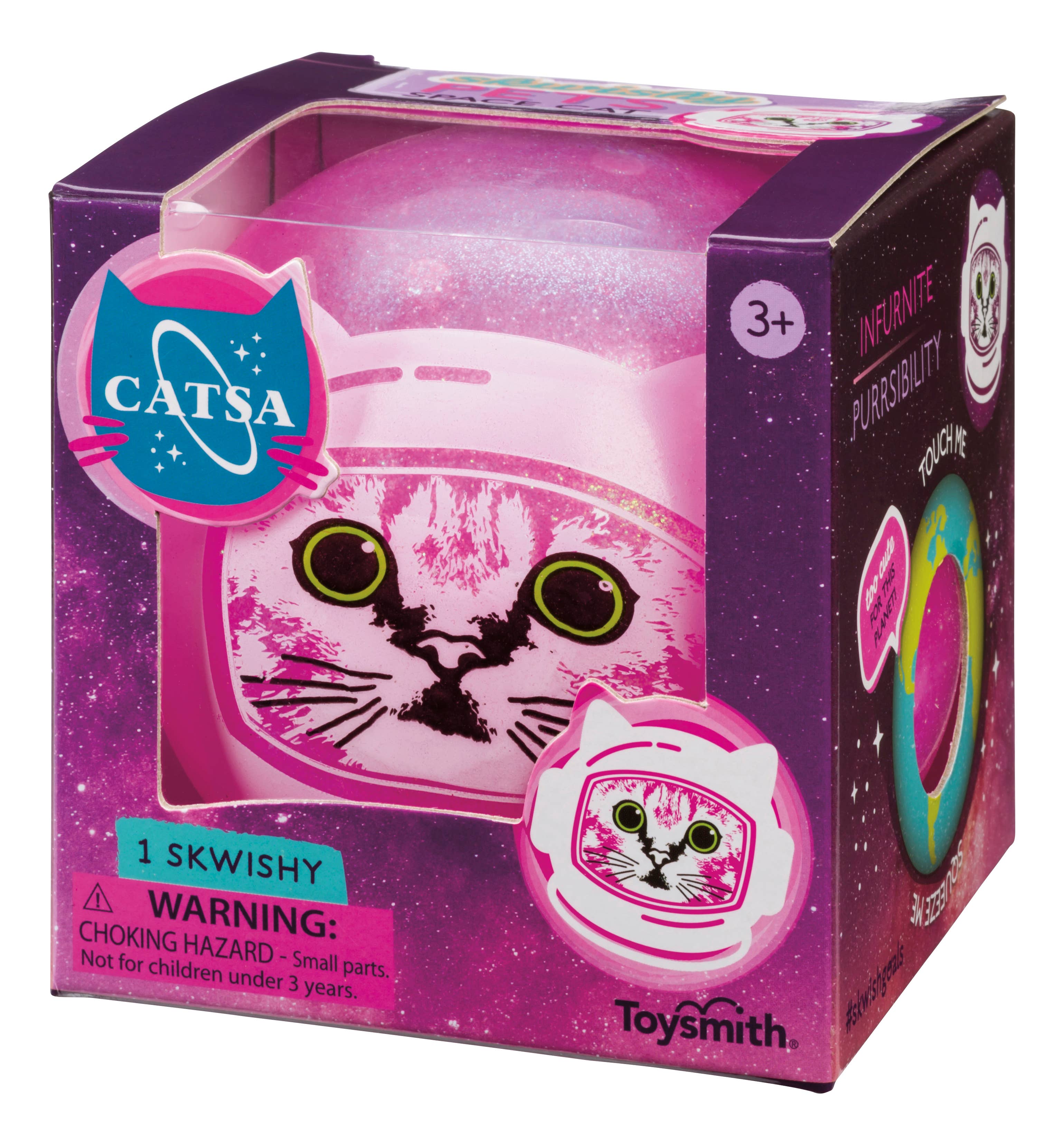 Toysmith - Skwishy Pets Space Cat, Catstronaut, Squishy Toy