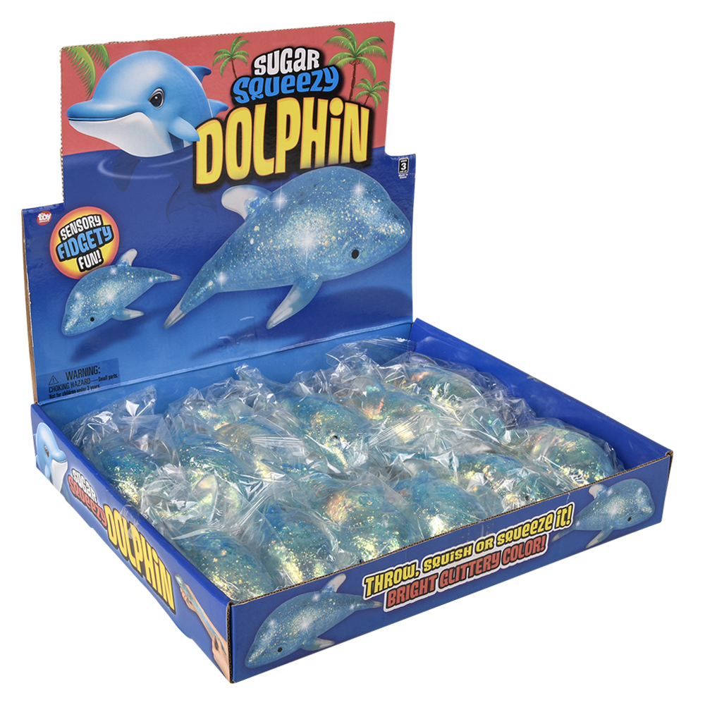 The Toy Network - SQUEEZY SUGAR DOLPHIN 6"