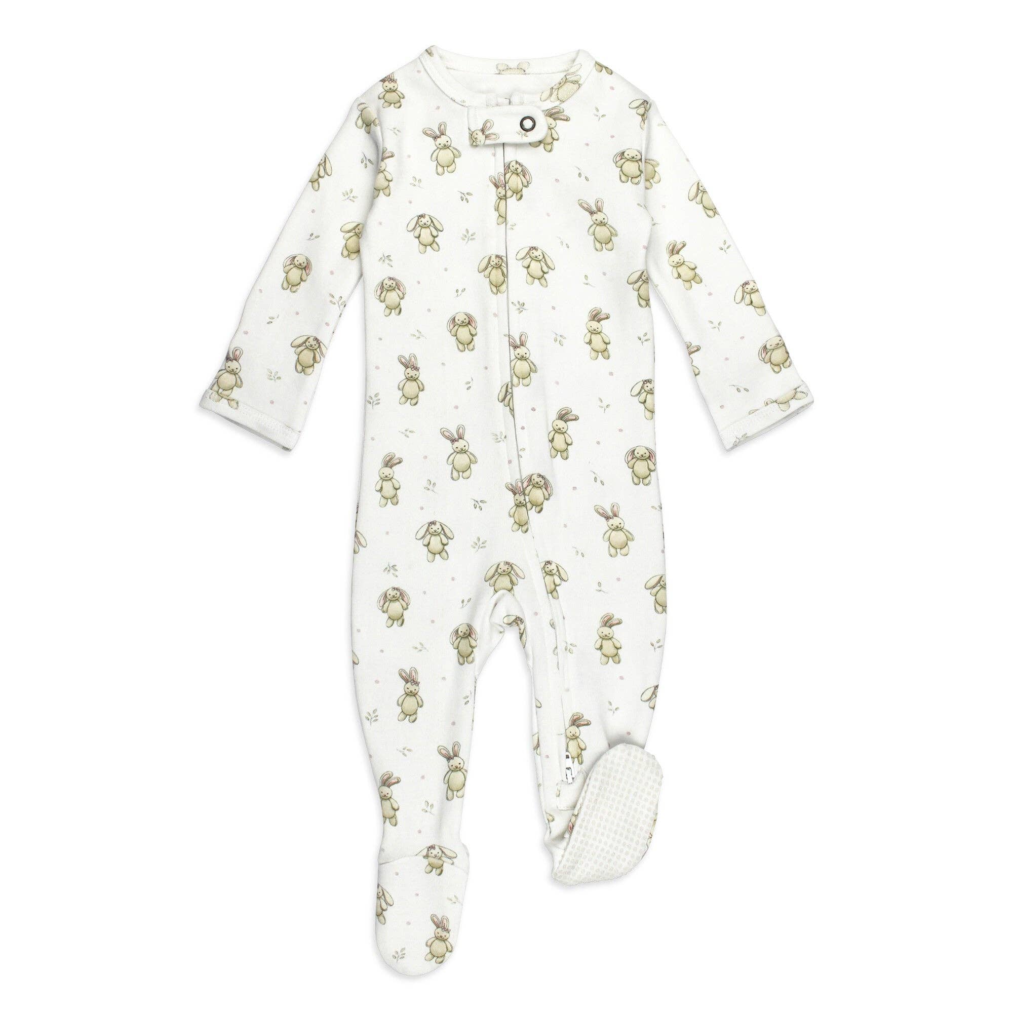 L'ovedbaby - Organic 2 Way Zipper Footie || Bunny Biscuit