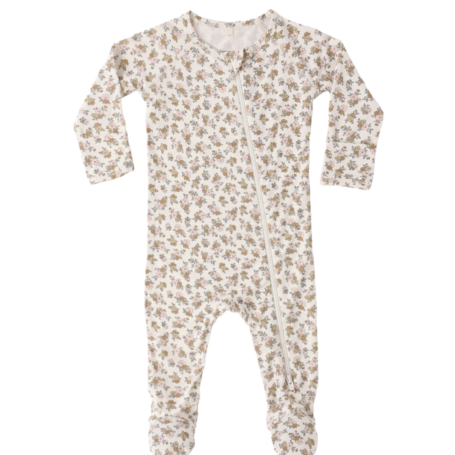 Quincy Mae - Bamboo Zip Footie || Wildflower