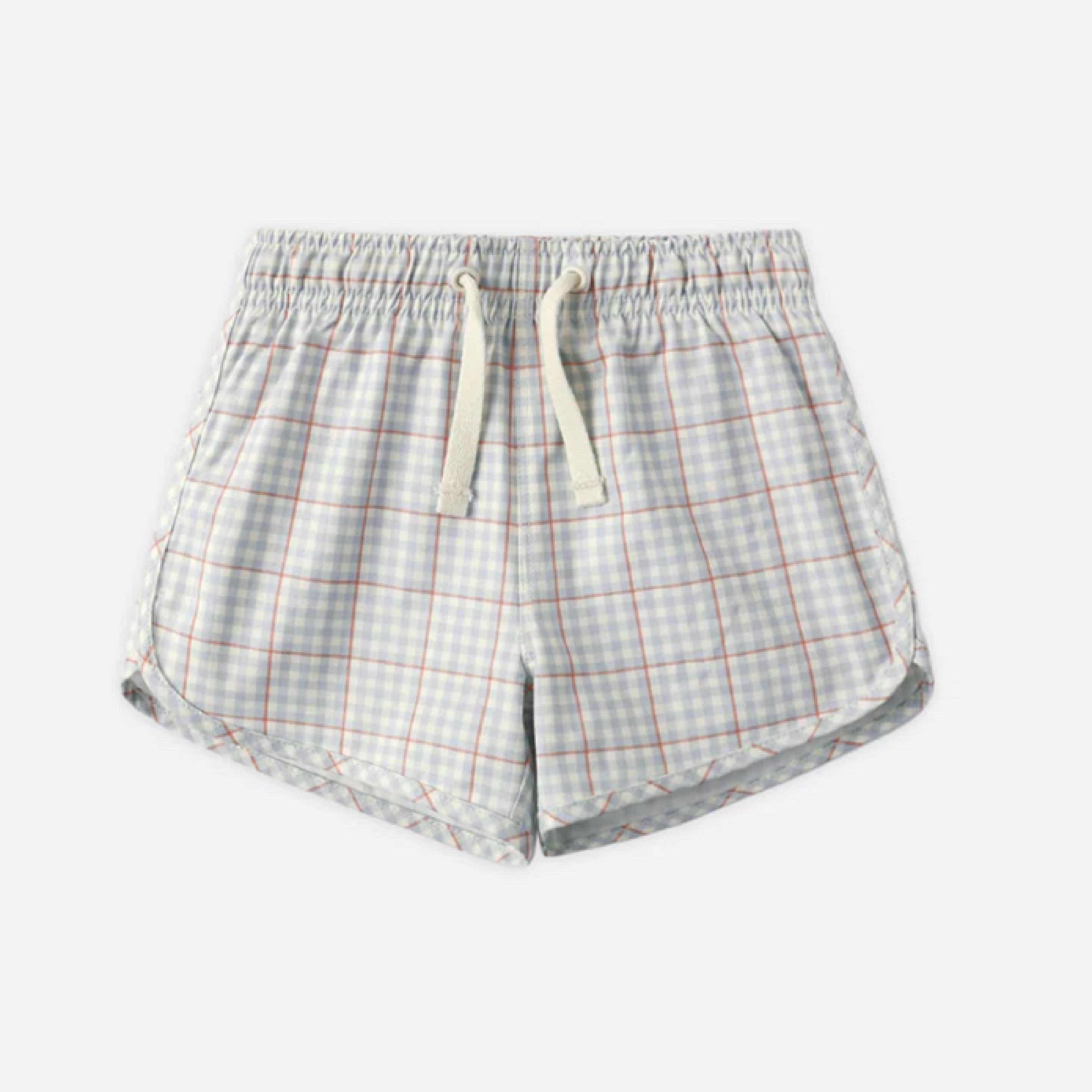 Rylee + Cru - Swim Trunk || Light Blue Plaid