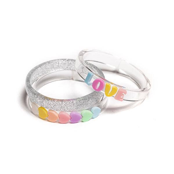 Lilies & Roses NY - VAL-Candy Color Love Hearts Bangle Set/3