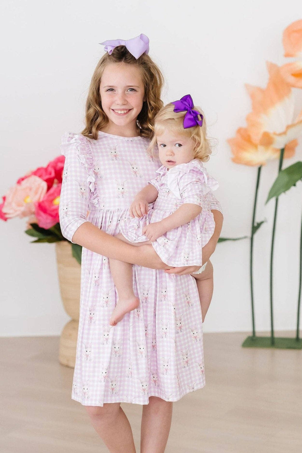 Mila & Rose - 3/4 Sleeve Ruffle Twirl Dress || Baby Bunnies