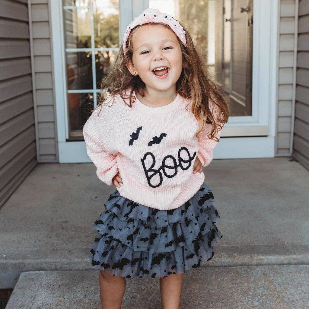 Sweet Wink - Boo Bat Halloween Knit Sweater || 7/8