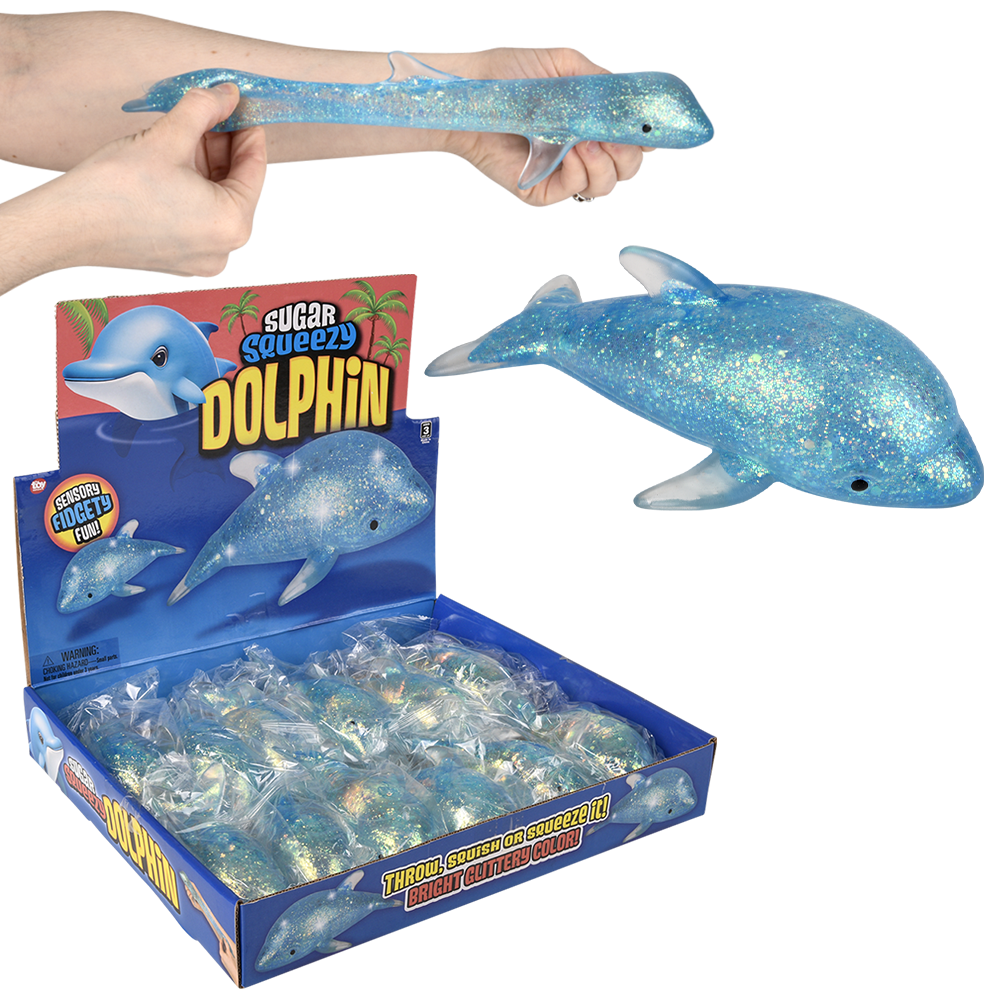 The Toy Network - SQUEEZY SUGAR DOLPHIN 6"