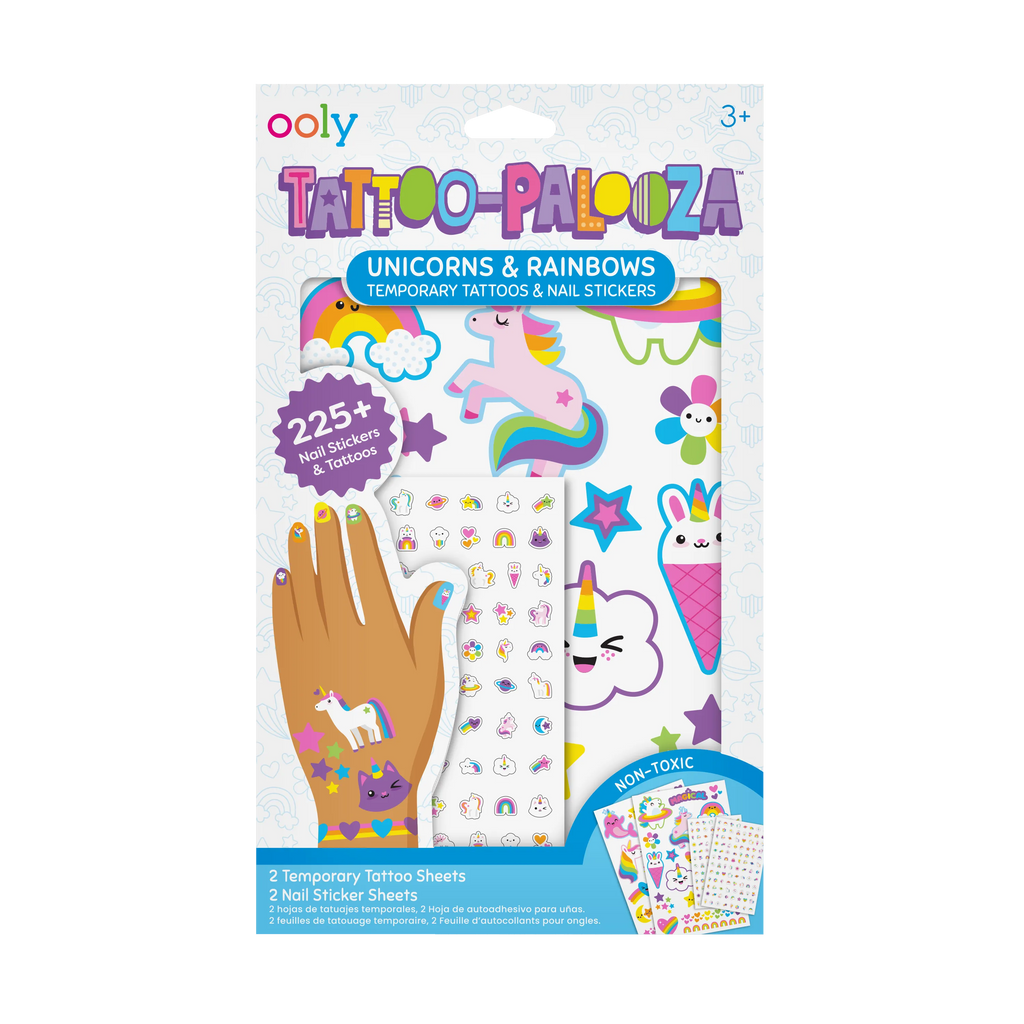 OOLY - Tattoo-Palooza, Tattoos & Nail Stickers || Unicorns & Rainbow