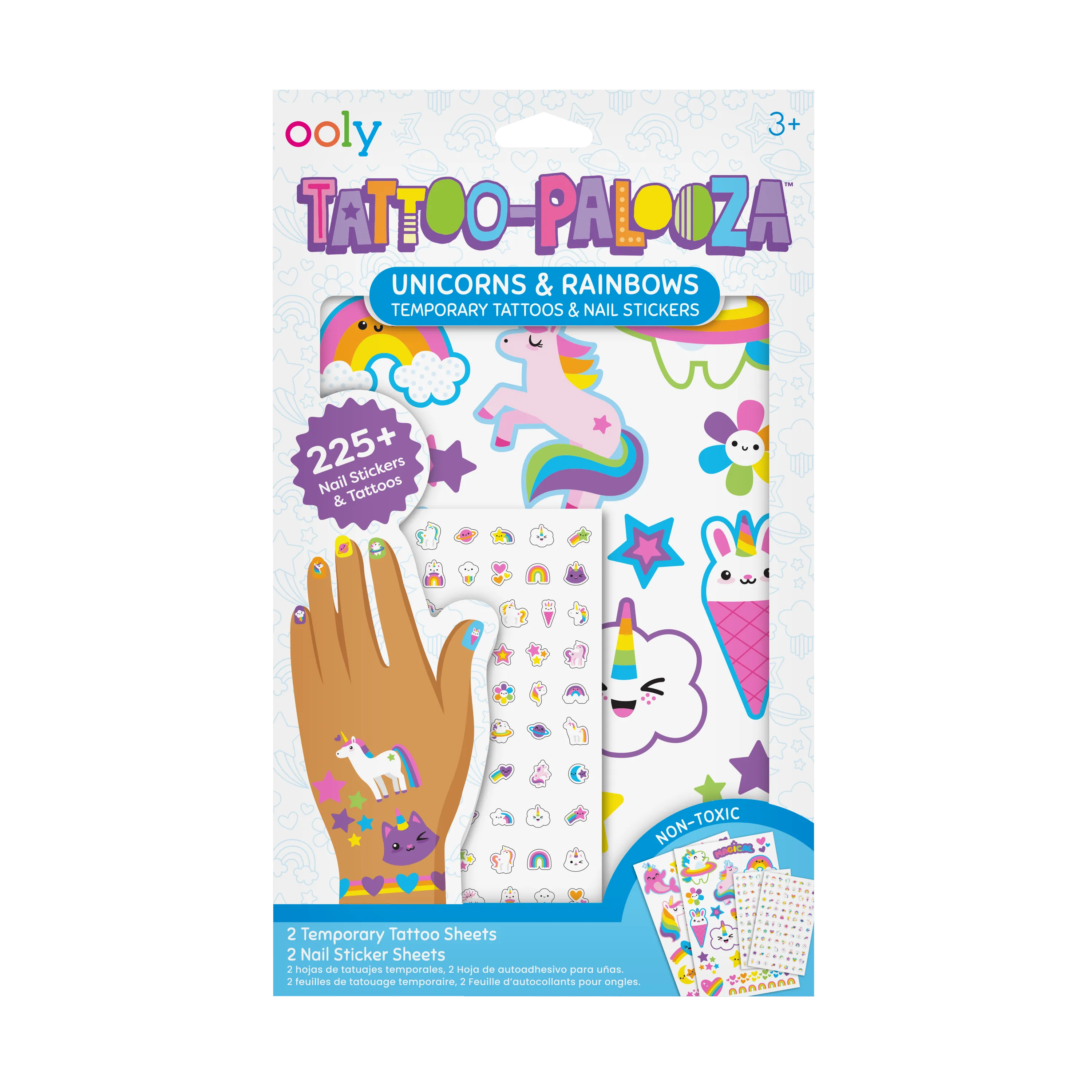 OOLY - Tattoo-Palooza, Tattoos & Nail Stickers || Unicorns & Rainbow