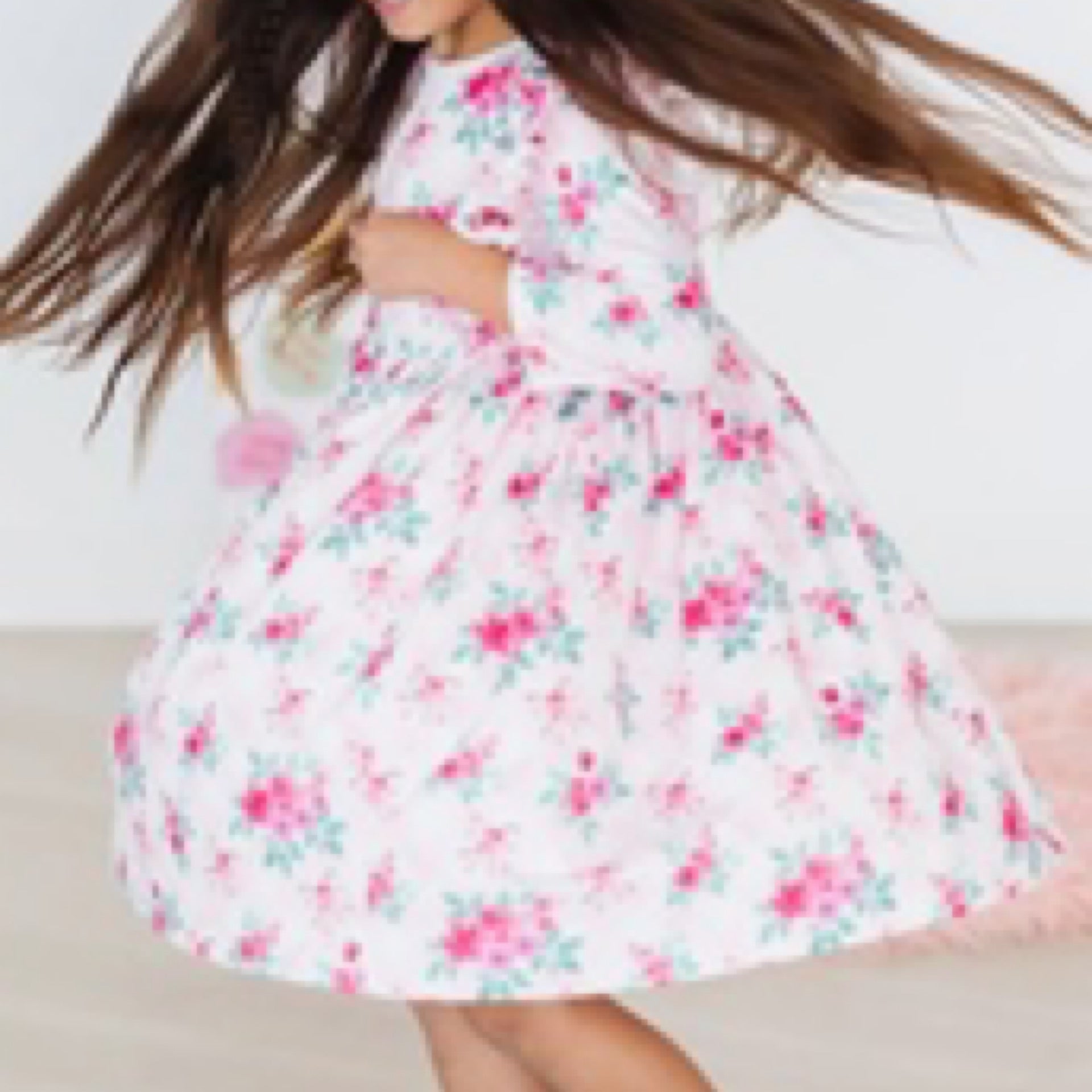 Mila & Rose - 3/4 sleeves Ruffle Twirl Dress || Gingham Bows