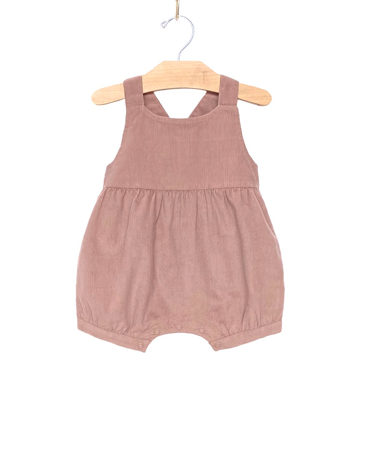 City Mouse Studio - Corduroy Shortie Gathered Romper- Mauve