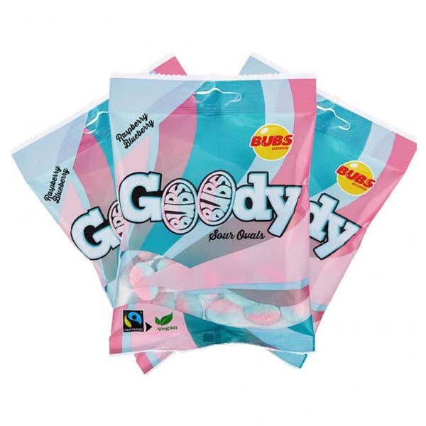Showcase - BUBS GODIS Sour Raspberry & Blueberry Goody Ovals