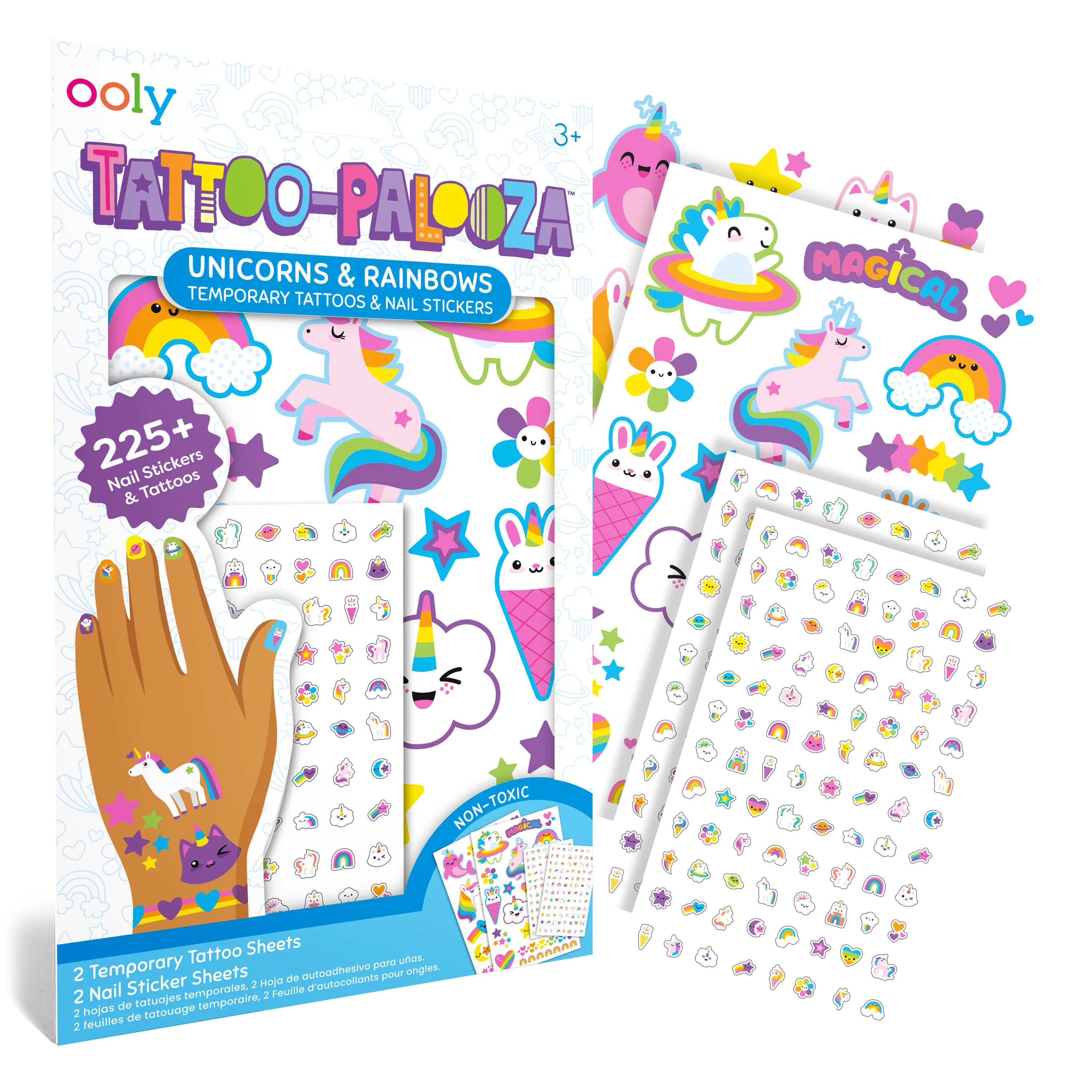 OOLY - Tattoo-Palooza, Tattoos & Nail Stickers || Unicorns & Rainbow