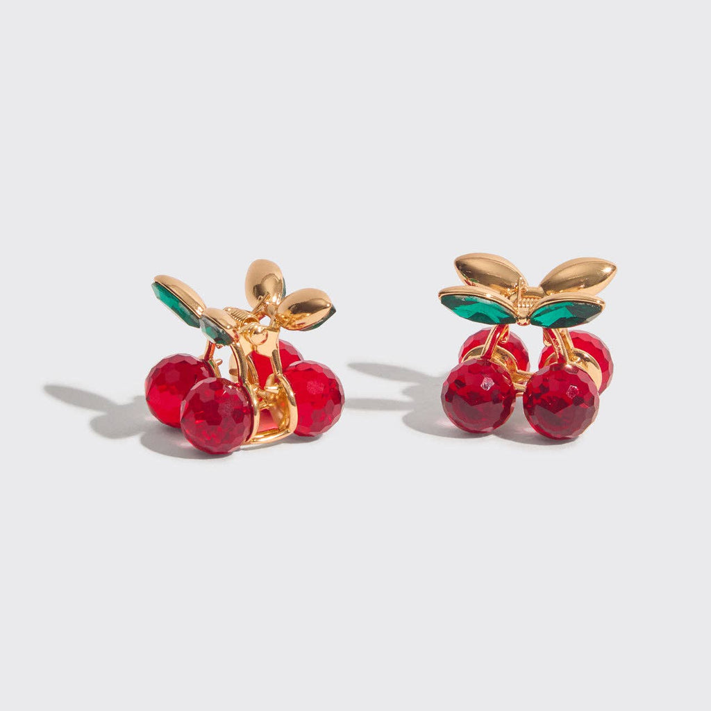 KITSCH - Mini Rhinestone Claw Clips 2pc Set || Cherry