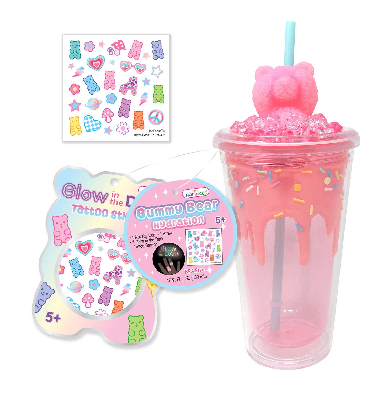 Hot Focus, Inc. - Gummy Bear Hydration || Pink (16.9 FL.OZ/500 mL)