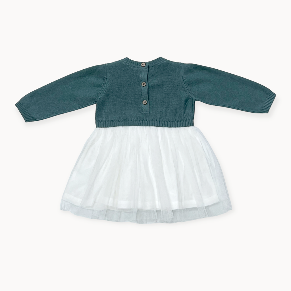 Viverano Organics - Cable Floral Sweater Knit Top & Tutu Baby Dress || Vintage Rose