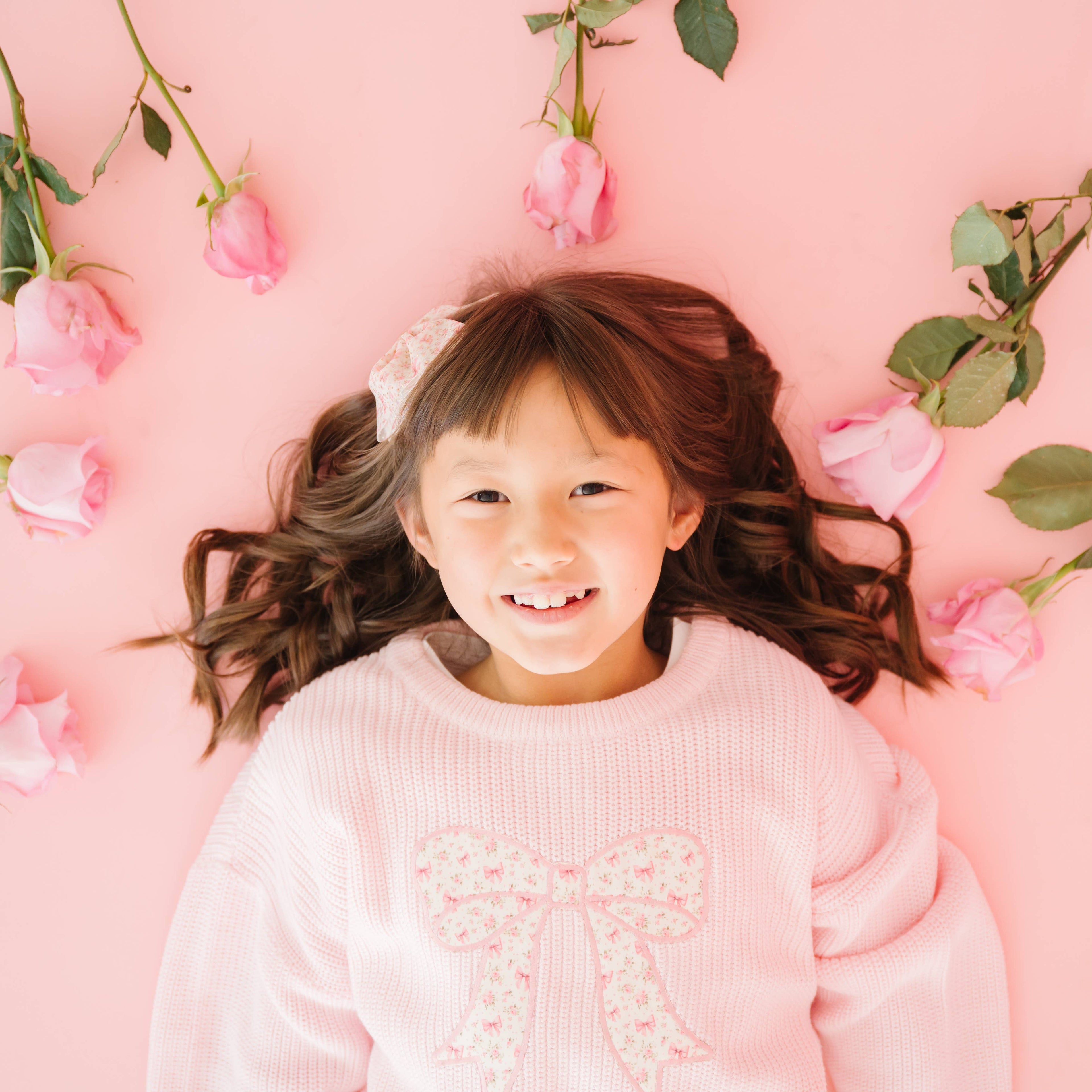 Sweet Wink - Ditsy Floral Bow Knit Sweater