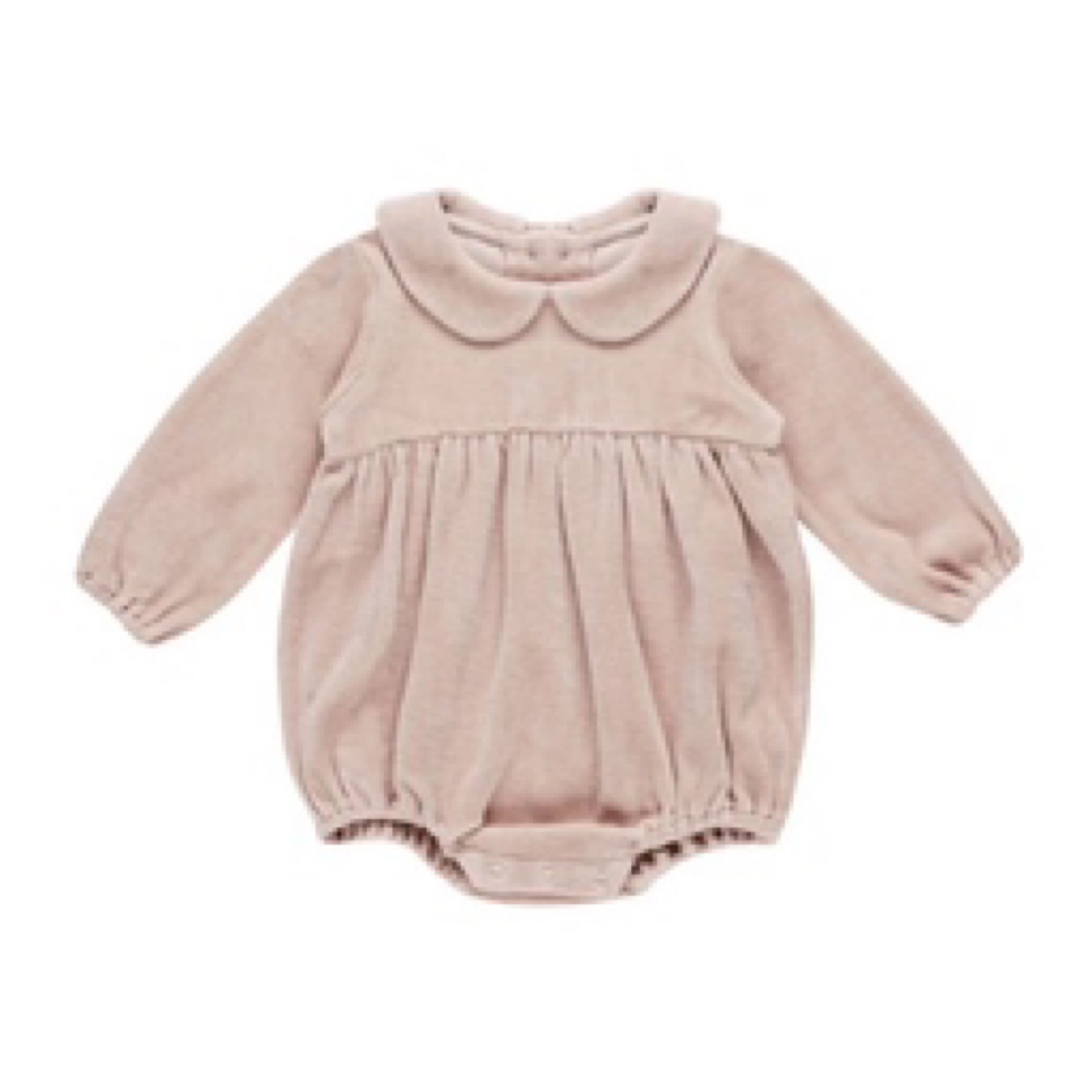 Quincy Mae - Peter Pan Romper || Blush