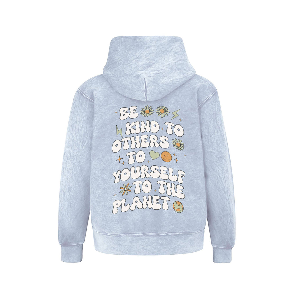 Port 213 - Kids Be Kind Hoodie || Washed blue