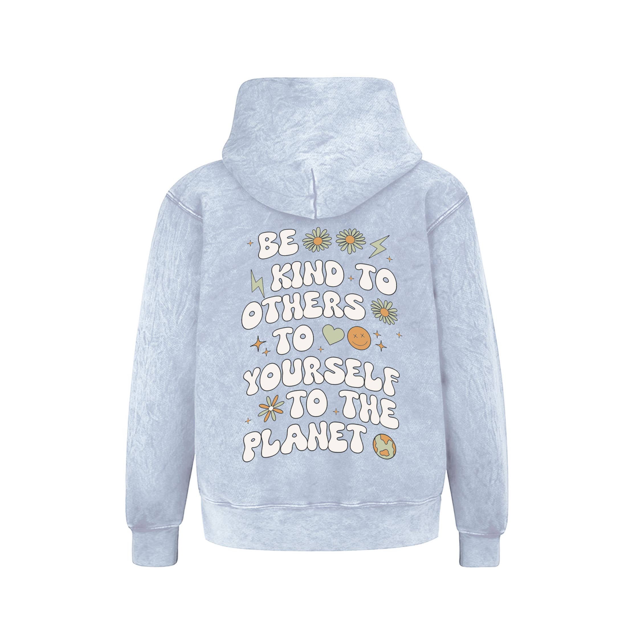 Port 213 - Kids Be Kind Hoodie || Washed blue