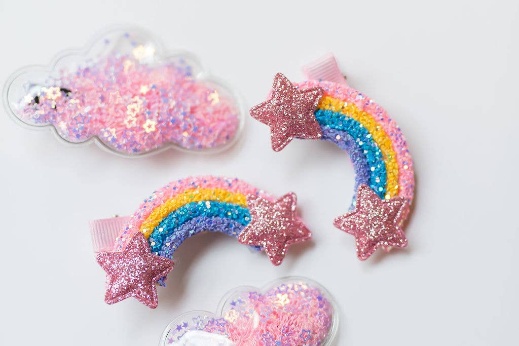 Cheeky Plum - Shaker Hair Clip Set || Rainbow