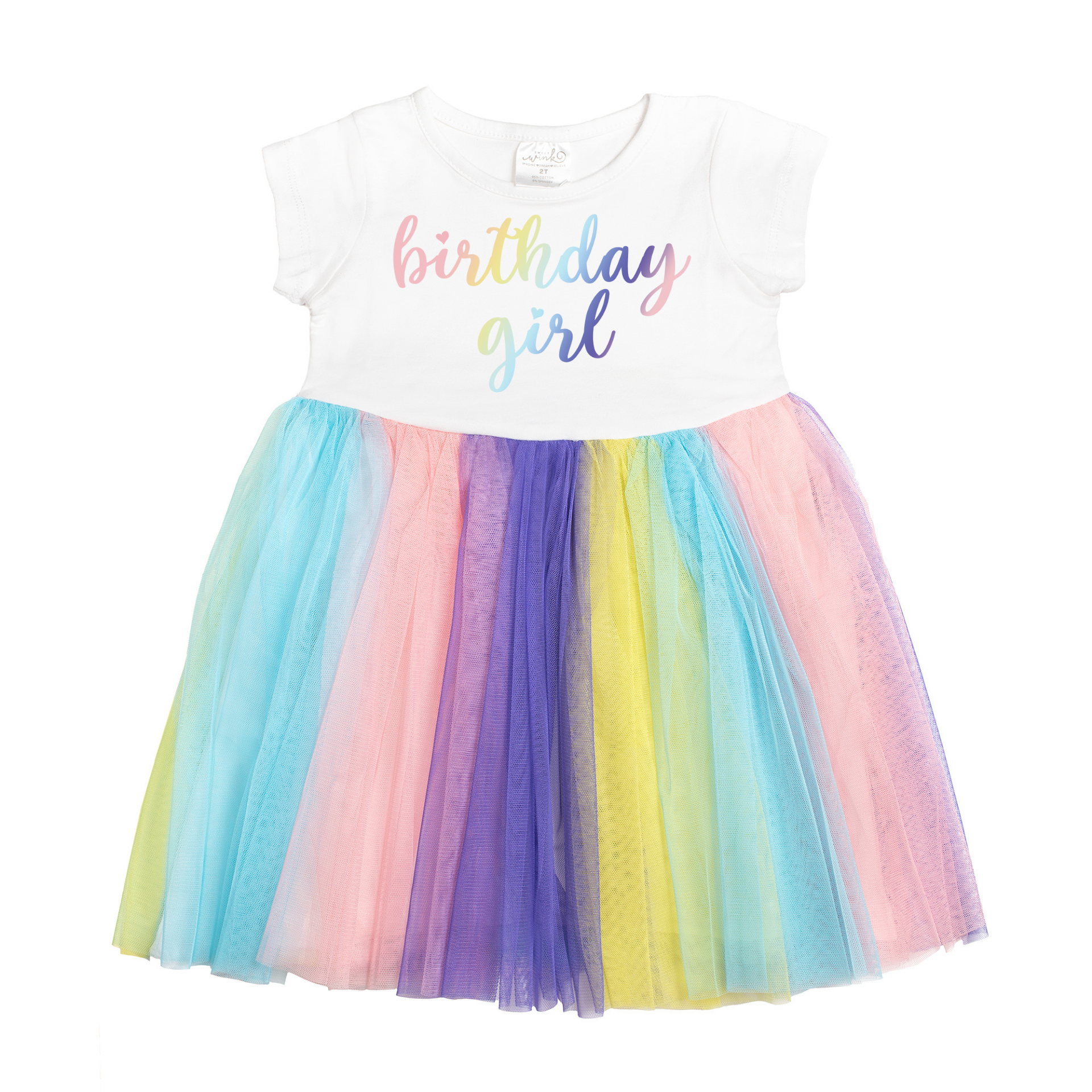 Sweet Wink - Rainbow Birthday Girl Dress- Tutu Dress- Kids Birthday Dress