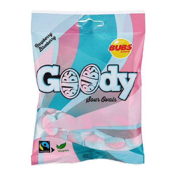 Showcase - BUBS GODIS Sour Raspberry & Blueberry Goody Ovals