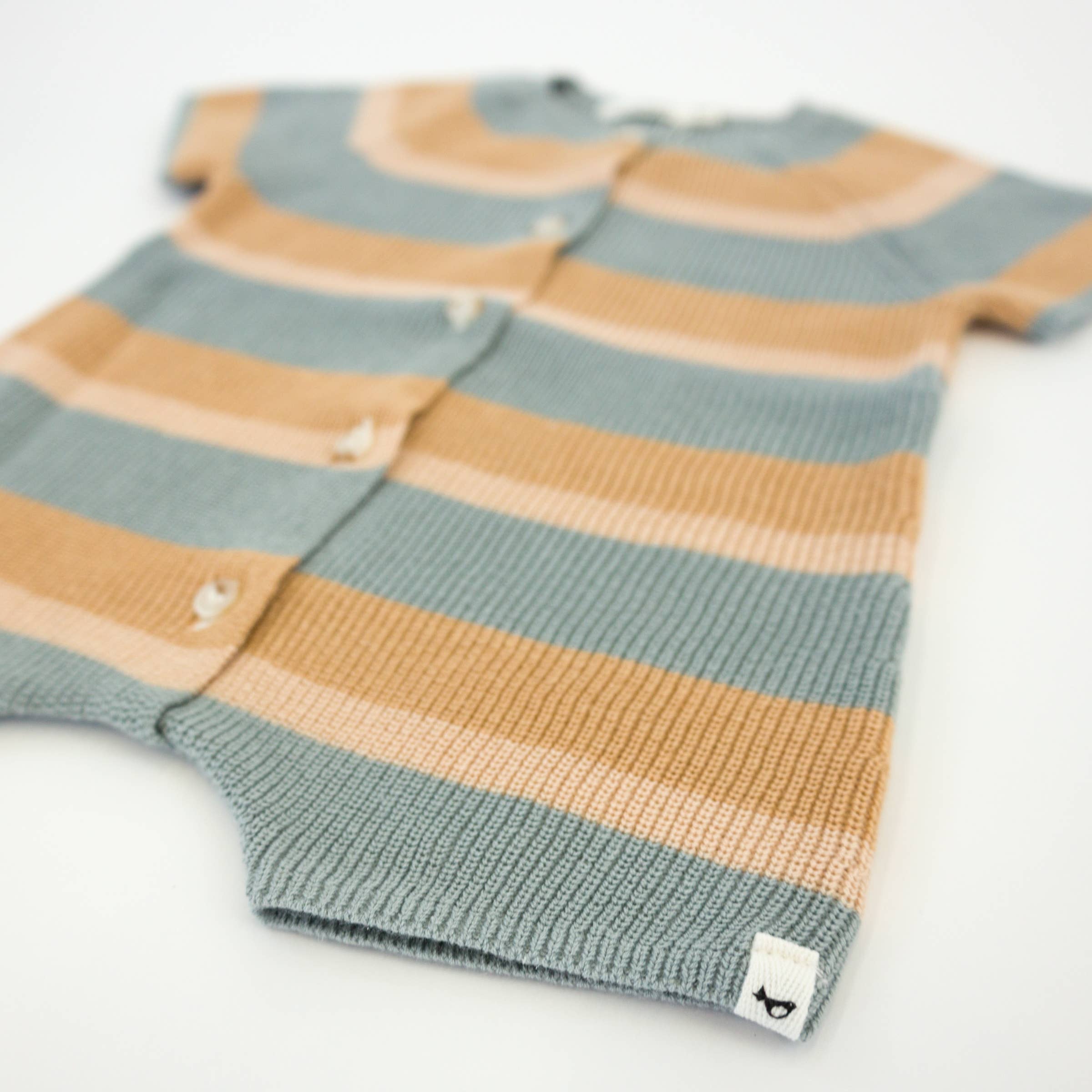 oh baby! - Country Club Knitted Romper || Dusty Blue Stripe