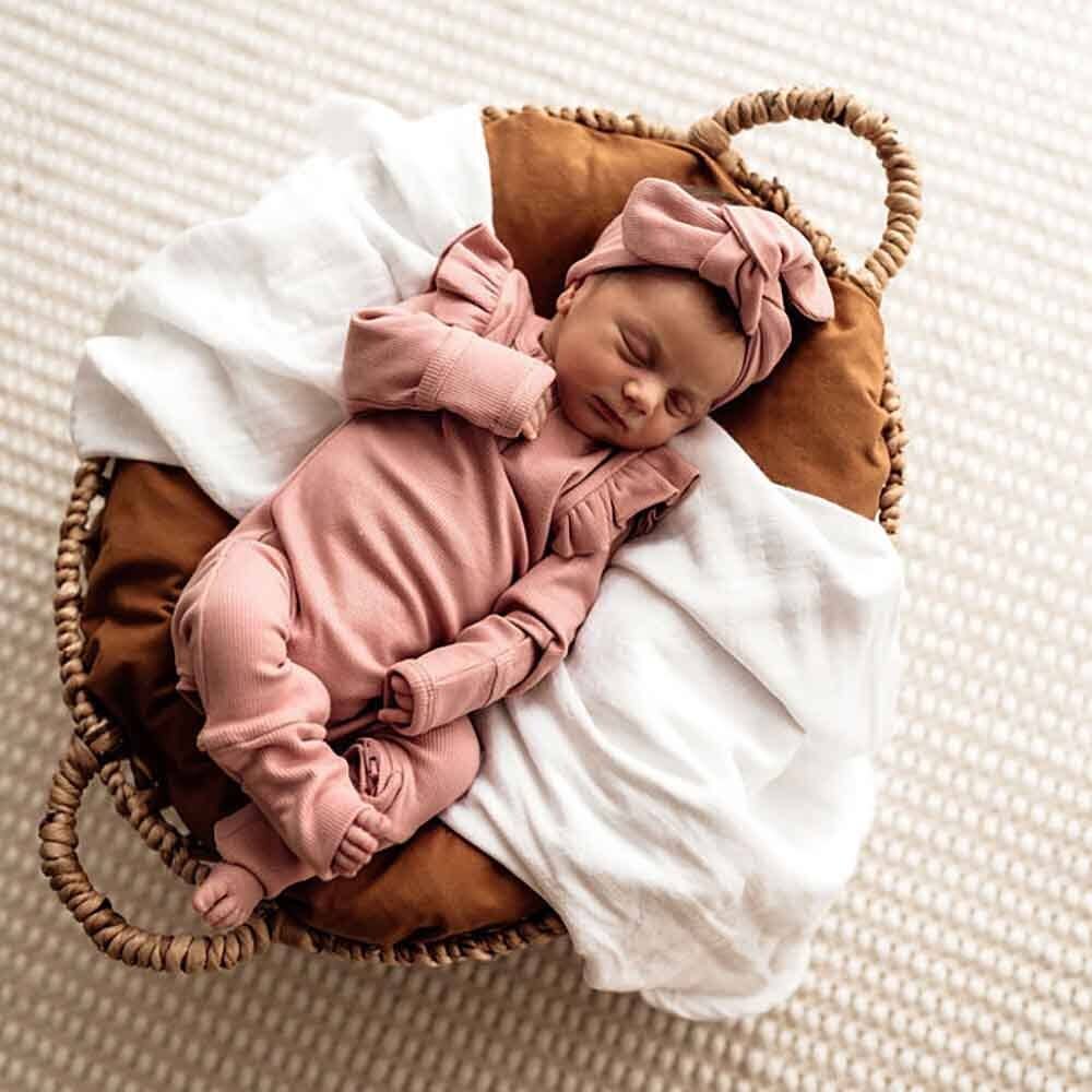 Snuggle Hunny - Ribbed Organic Topknot || Rose
