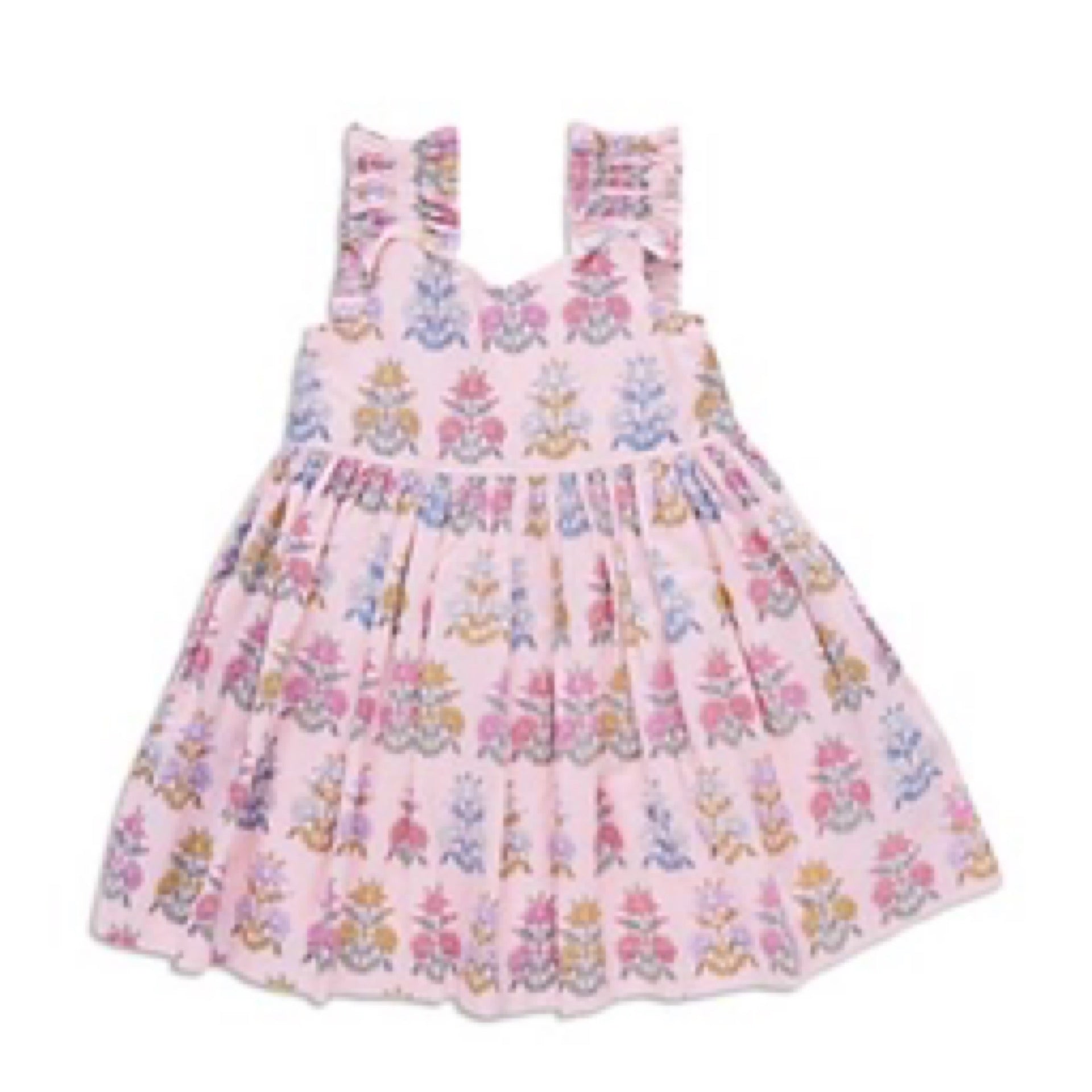 Pink Chicken - Girls Via Dress || Pink Flowerette