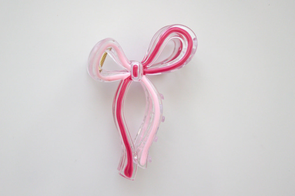 Cheeky Plum - Coquette Bow Claw Clip: Dark Pink