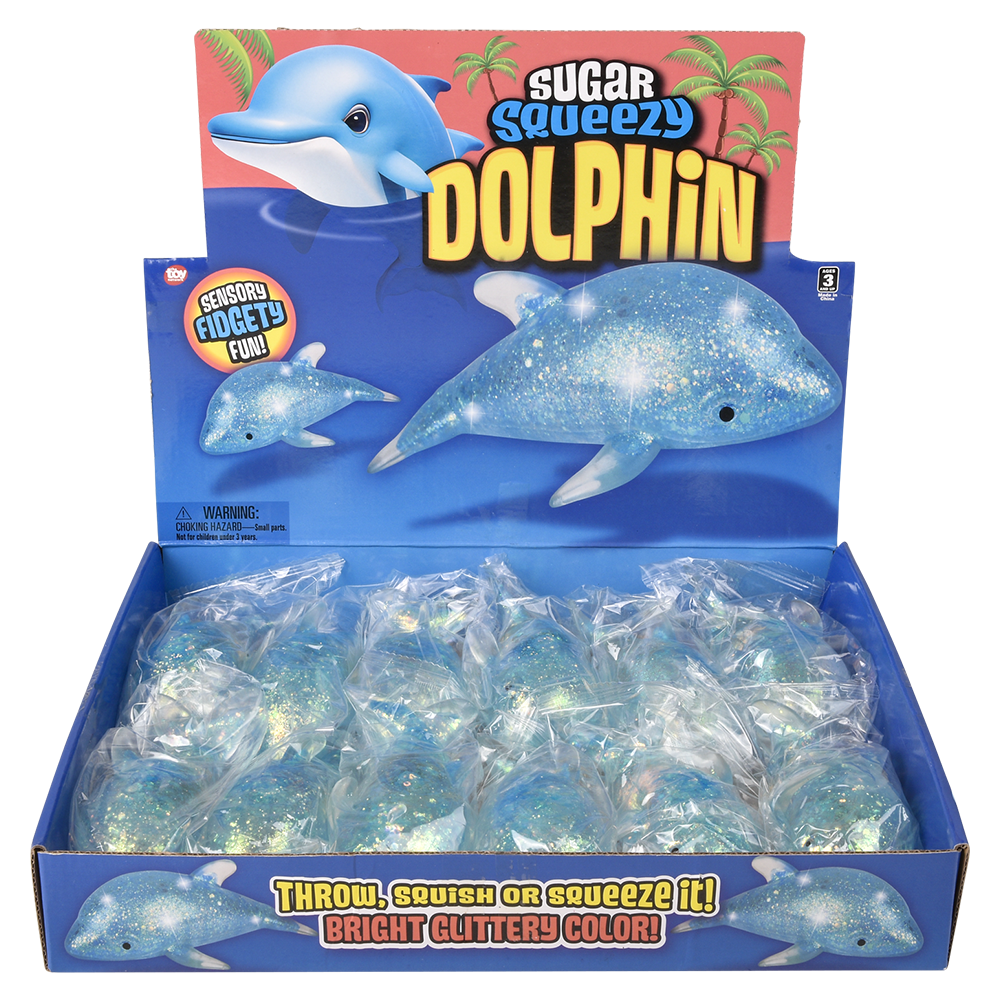 The Toy Network - SQUEEZY SUGAR DOLPHIN 6"