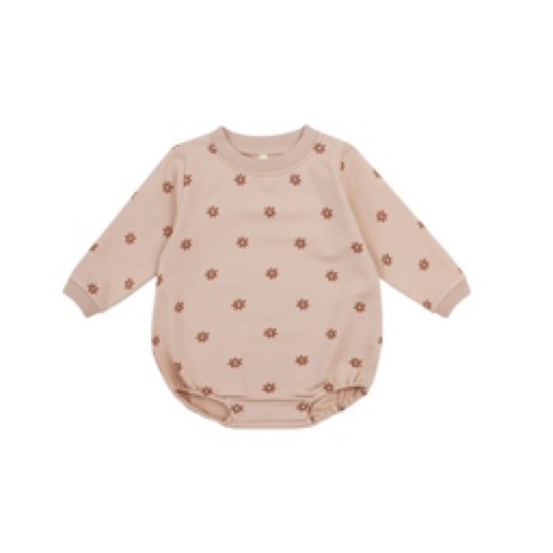 Quincy Mae - Crewneck Bubble Romper || Daisies