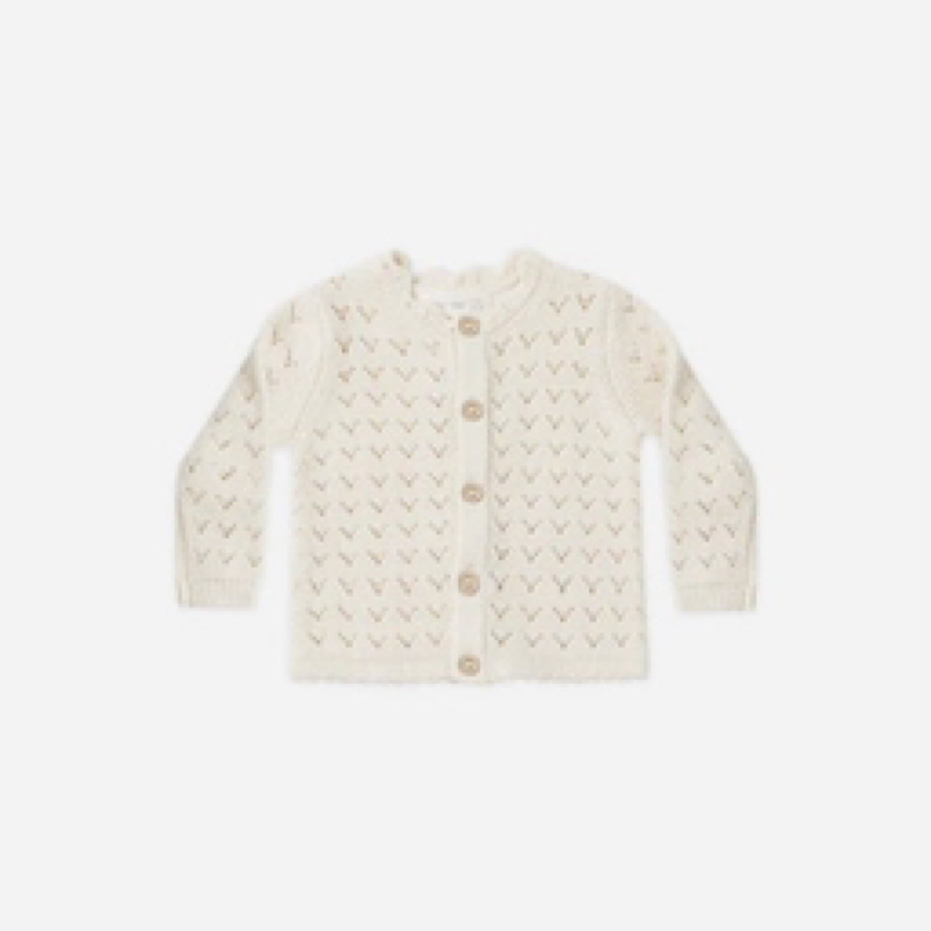 Quincy Mae - Scalloped Cardigan || Natural