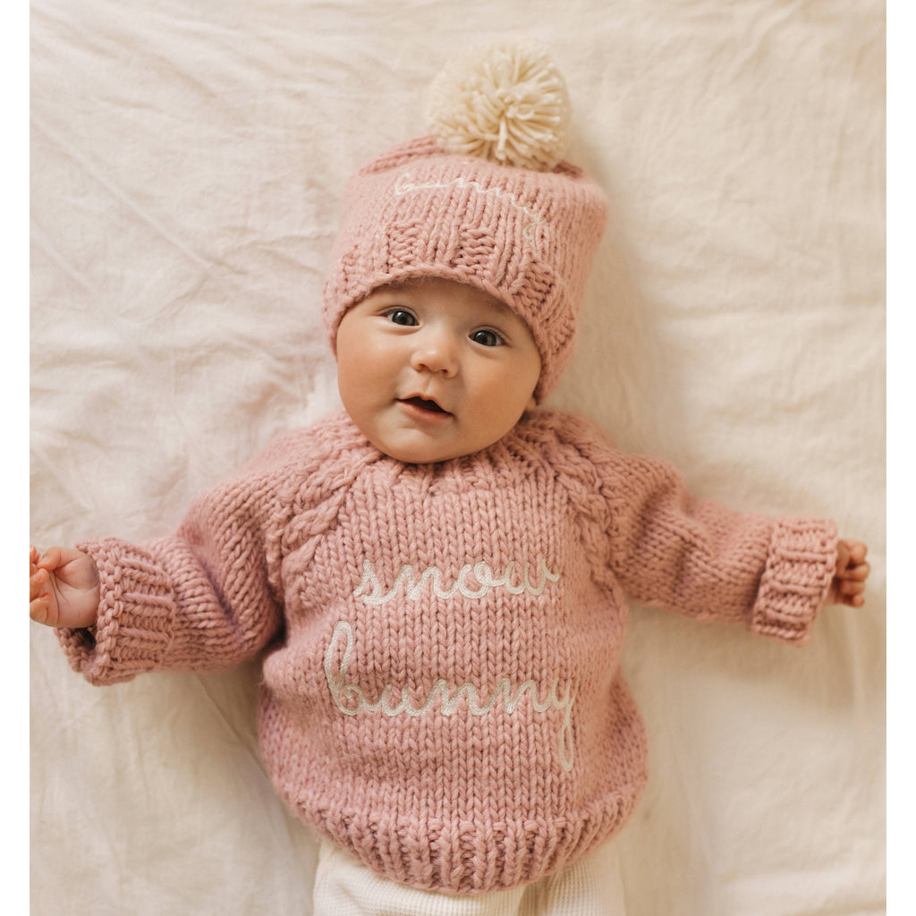 Huggalugs - Snow Bunny Rosy Beanie Hat for Baby & Kids || M (6-24 months)