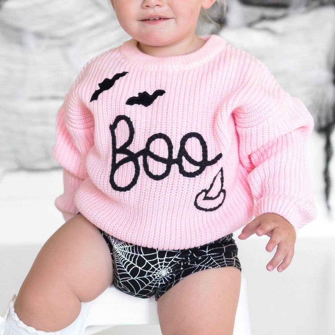 Sweet Wink - Boo Bat Halloween Knit Sweater || 7/8