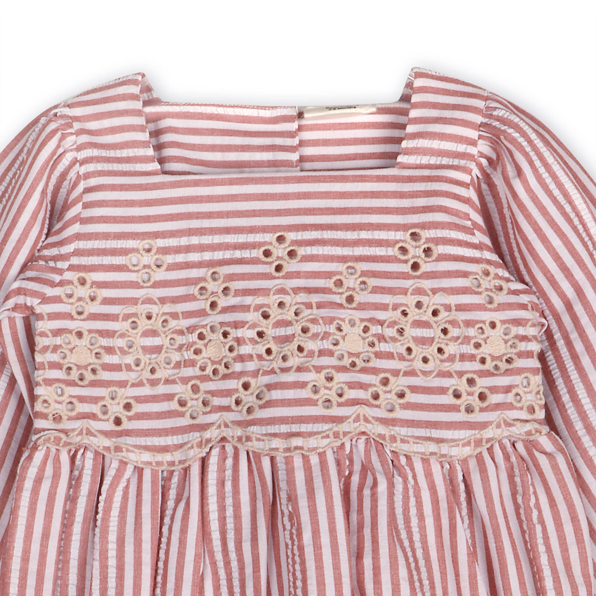 Viverano Organics - Siena Striped Embroidered Baby Romper & Headband || Vintage Berry Stripe