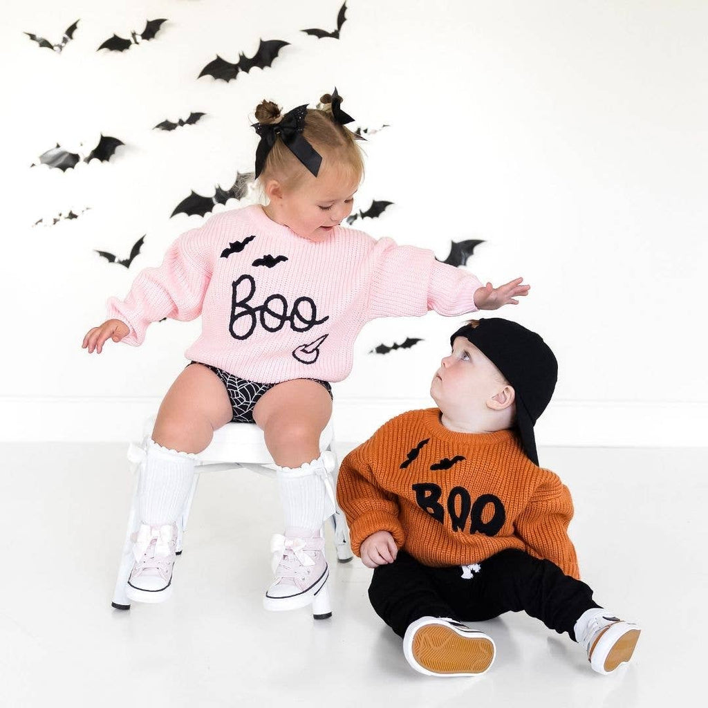 Sweet Wink - Boo Bat Halloween Knit Sweater || 7/8