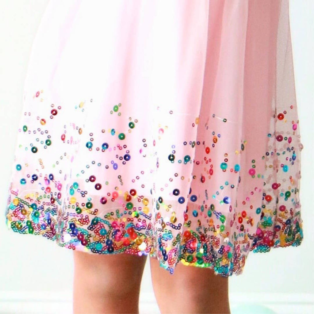Sweet Wink - Pink Confetti Short Sleeve Tutu Dress - Kids Birthday: 3T