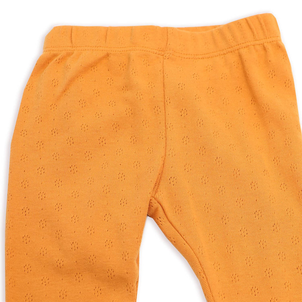 Viverano Organics - Pointelle Knit Stretch Baby Leggings Pants || Natural