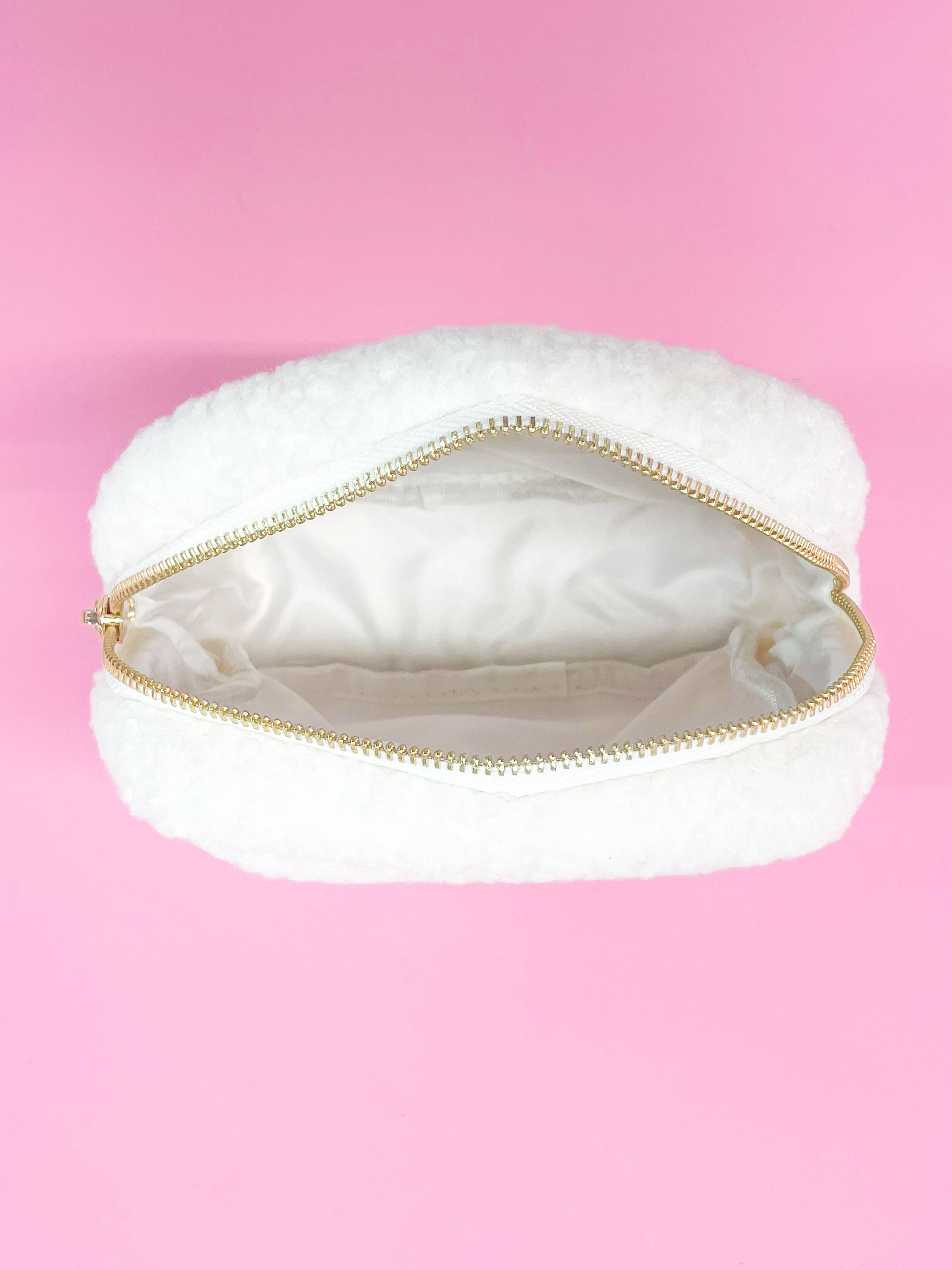 Rock Paper Scissors - Pink Bow Teddy Cosmetic Zipper Bag || Small