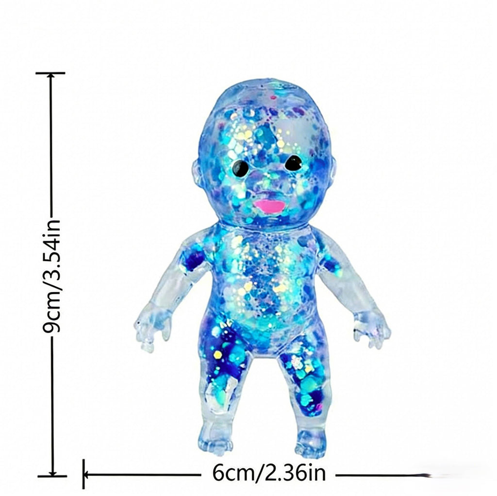 Sparkling Extras - Glitter Natasha Squishy Squeeze Toy Fidget Toy || Blue