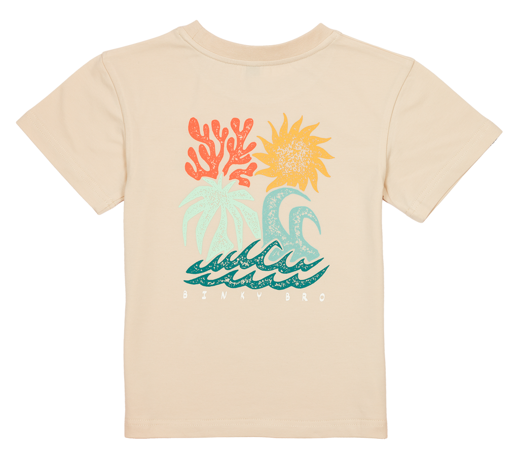 BinkyBro - Kids Graphic T-Shirt Open Ocean || Beige