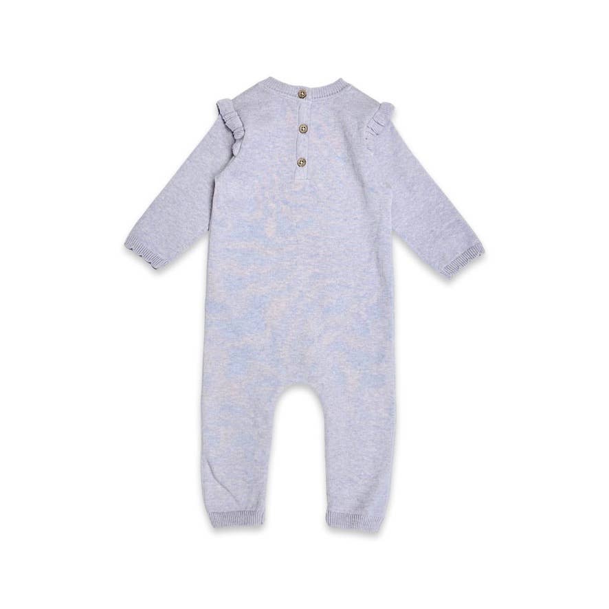Viverano Organics - Hearts Jacquard Knit Baby Jumpsuit || Blush Pink