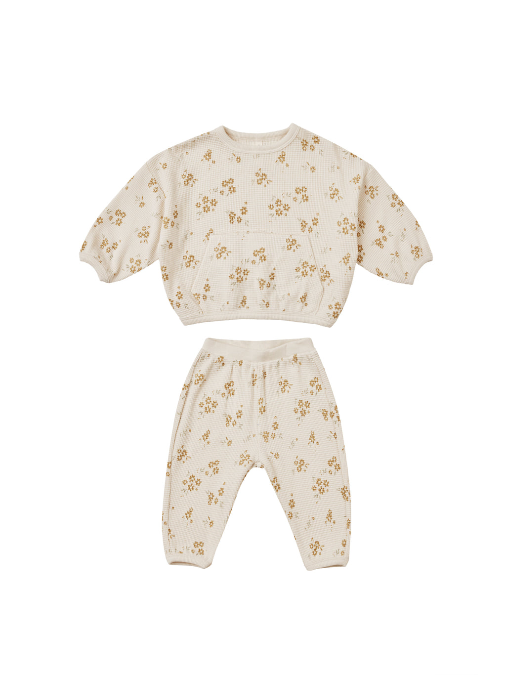Quincy Mae - Waffle Slouch Set || Honey Flower