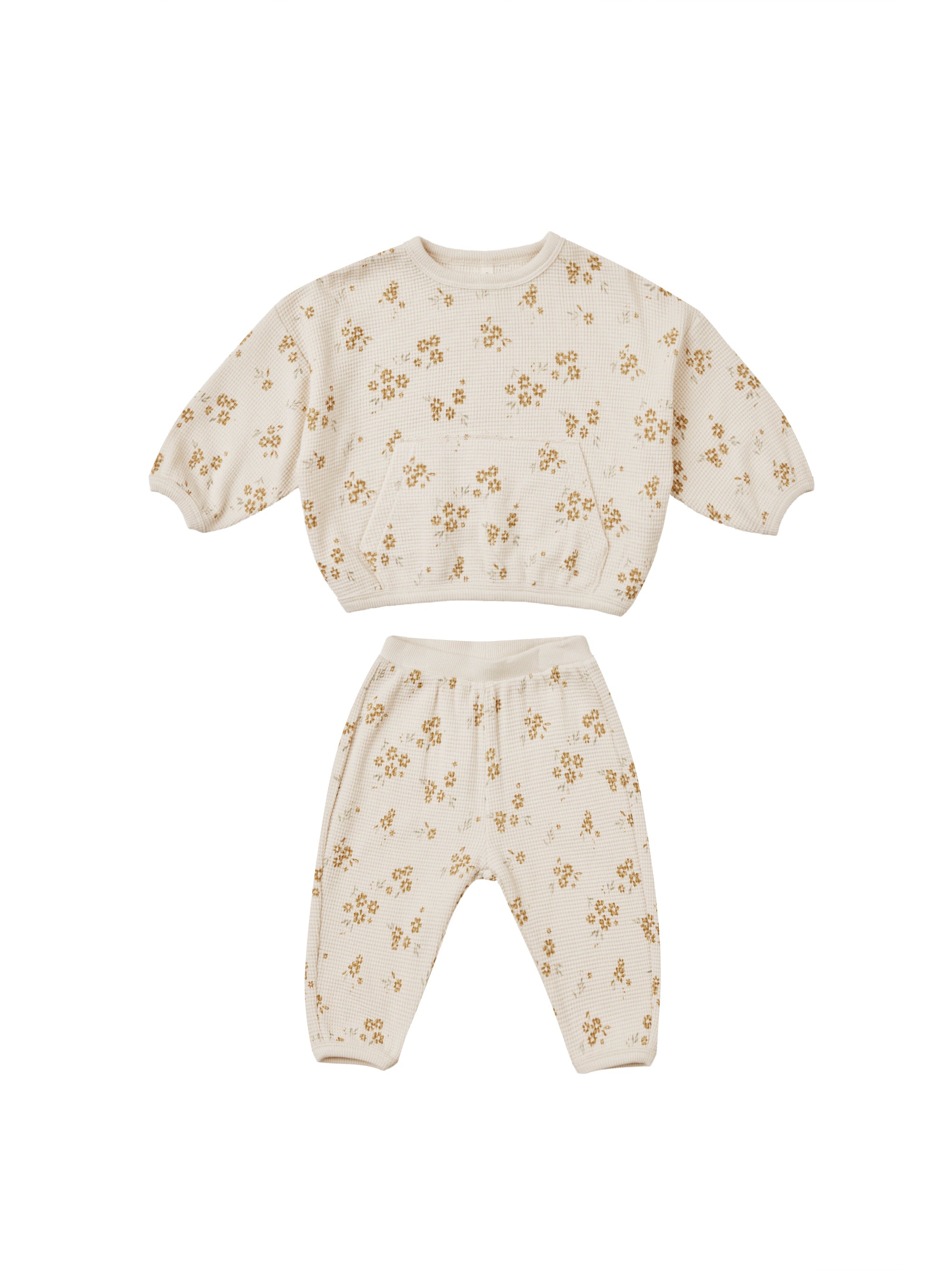 Quincy Mae - Waffle Slouch Set || Honey Flower