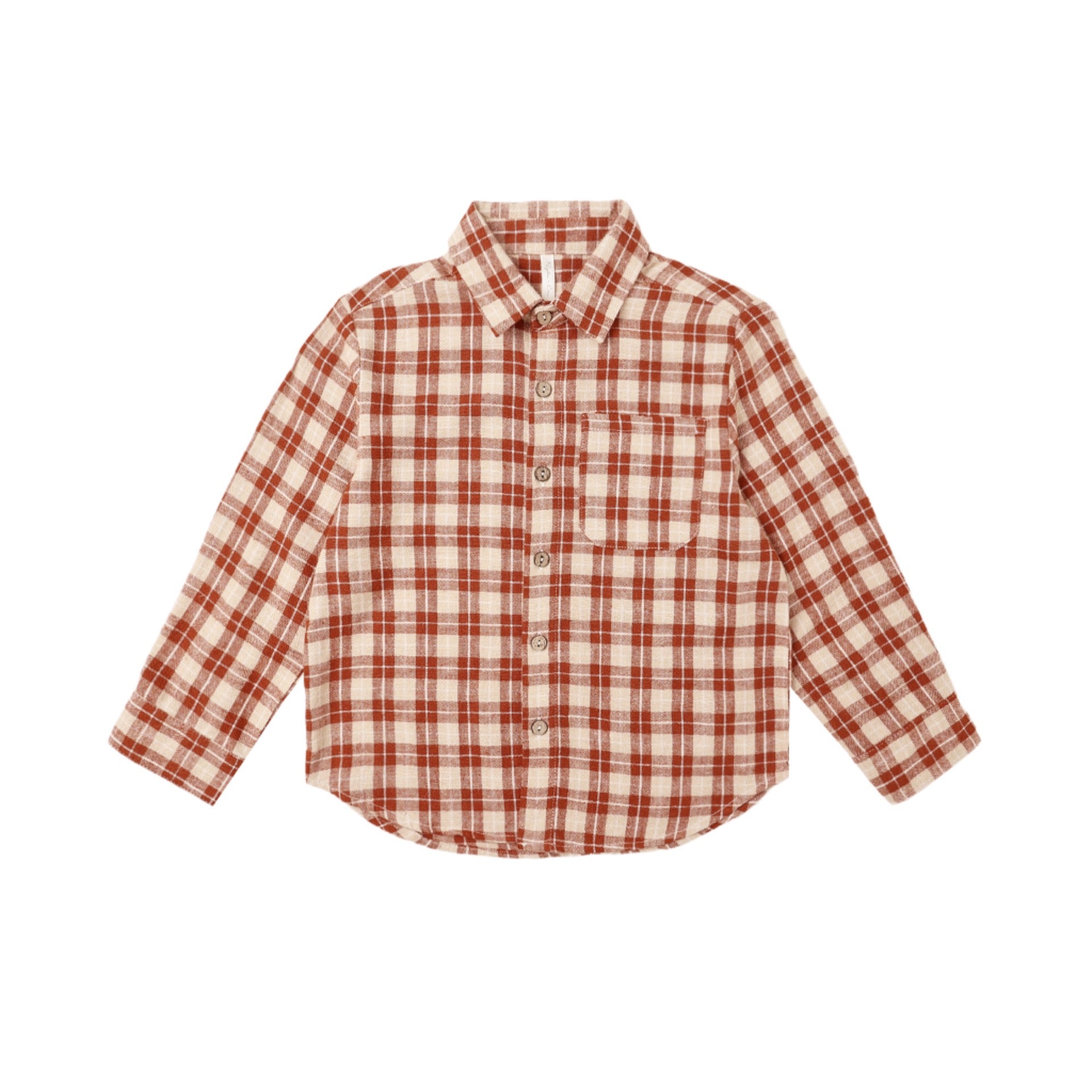 Rylee + Cru - Collared L/S Shirt || Red Plaid