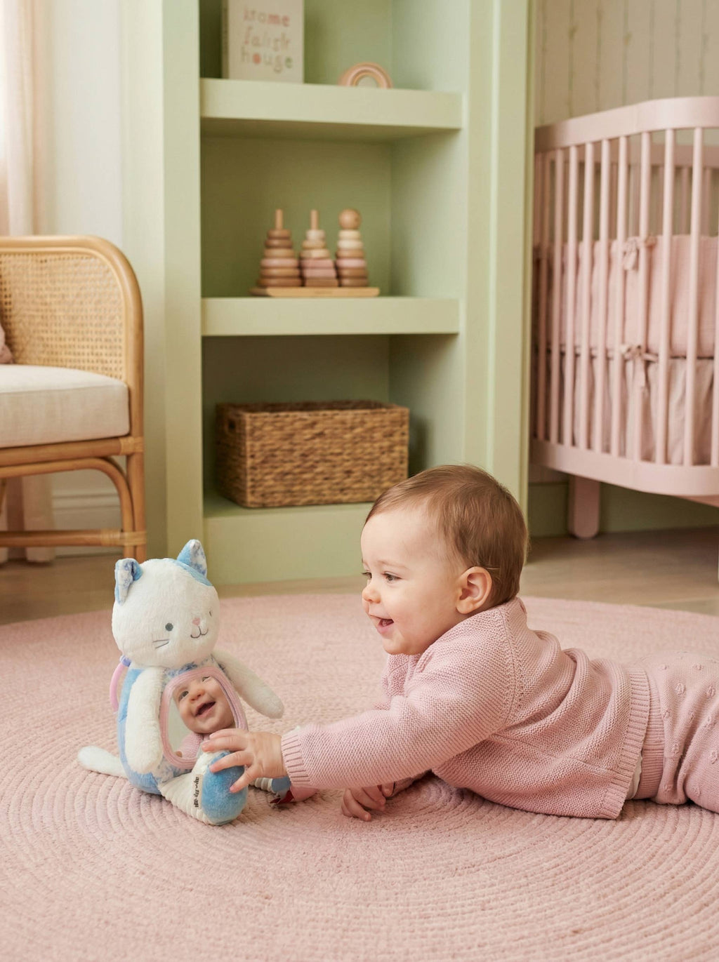 Itzy Ritzy - Itzy Bitzy Mirror™ Sensory Tummy Time Mirror || Kitty
