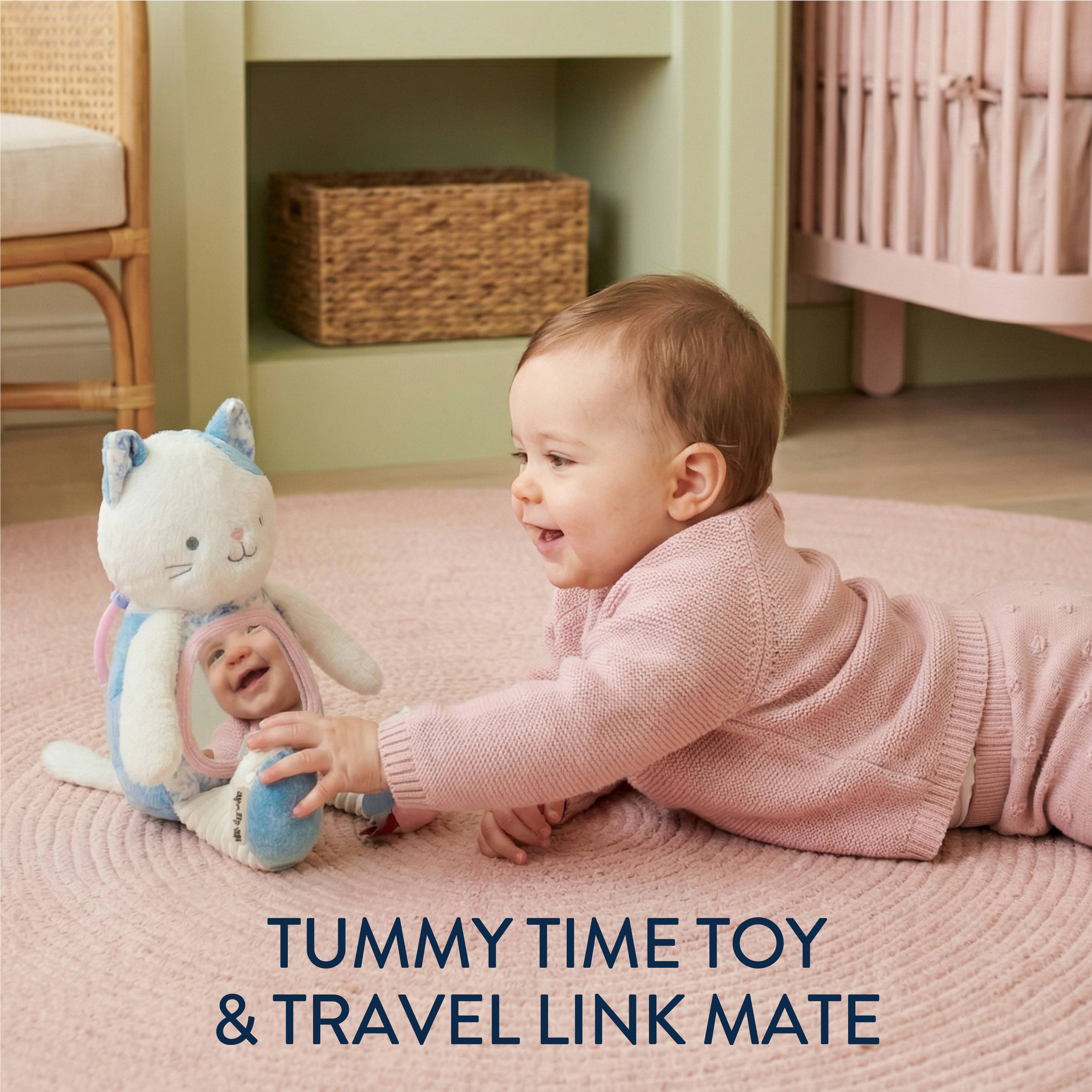 Itzy Ritzy - Itzy Bitzy Mirror™ Sensory Tummy Time Mirror || Kitty