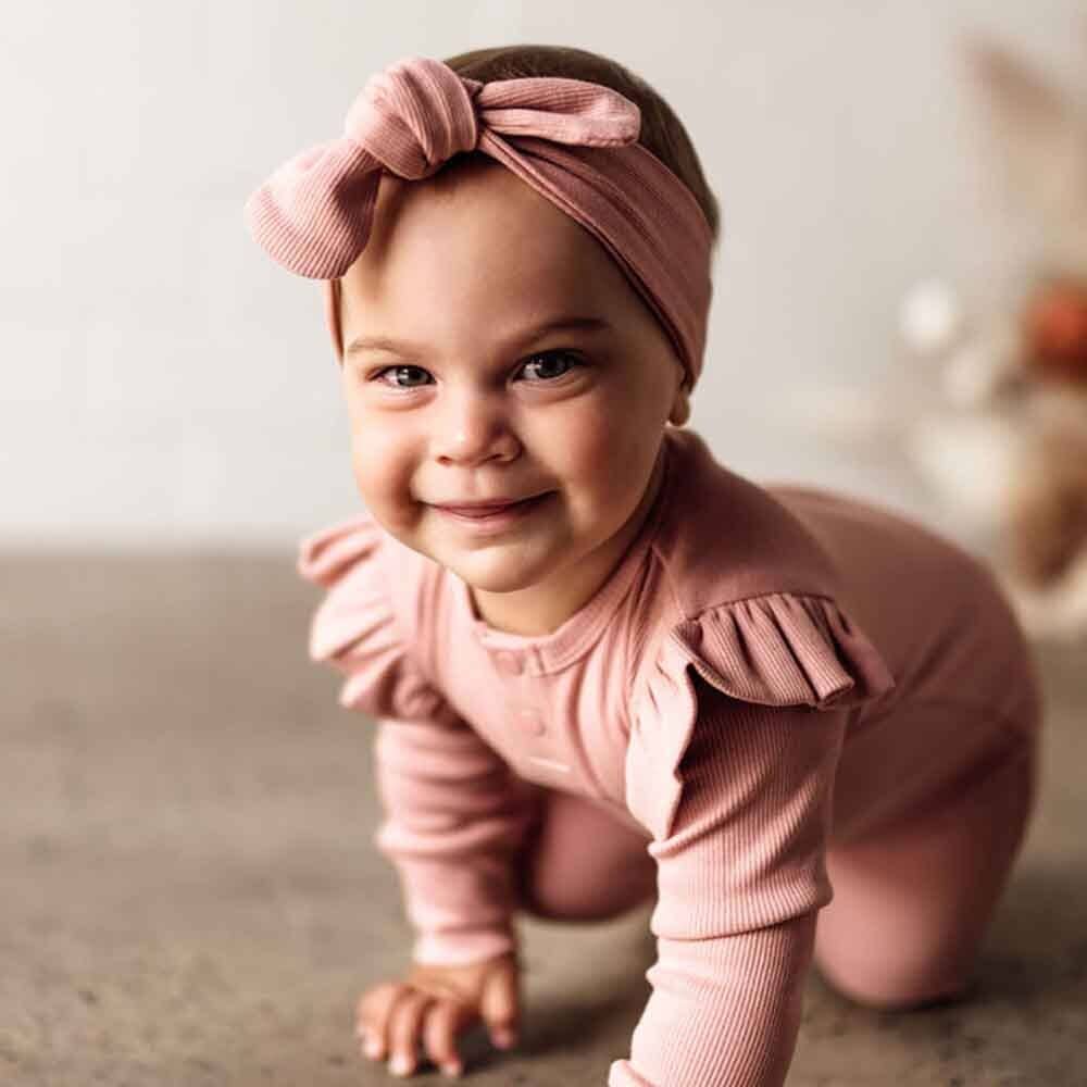 Snuggle Hunny - Ribbed Organic Topknot || Rose