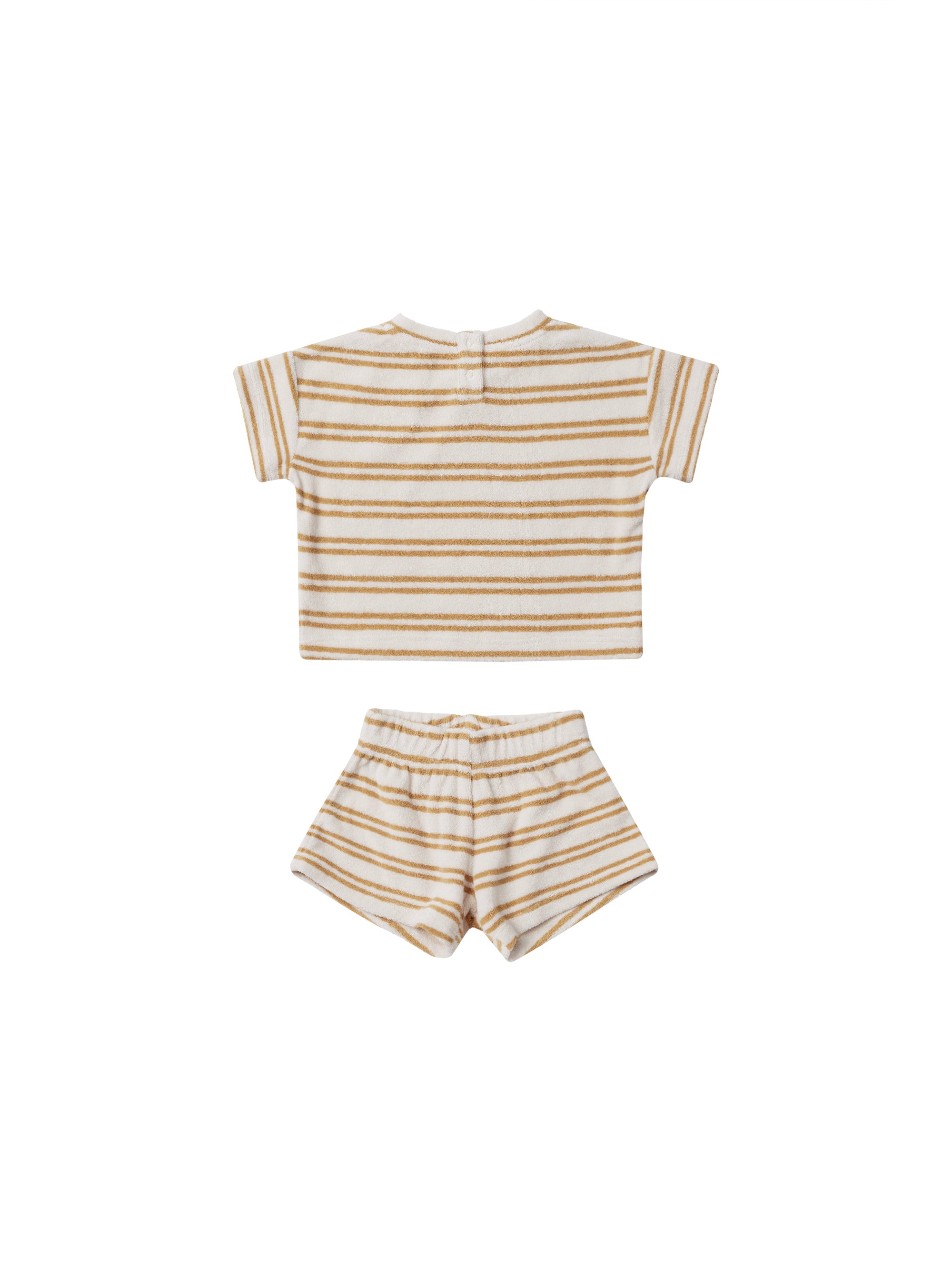 Quincy Mae - Terry Tee + Shorts Set II Honey Stripe