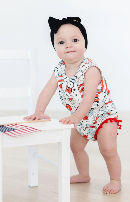 Mila & Rose - Pom Pom Romper || Star Spangled Cutie